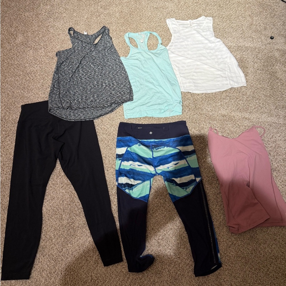 lululemon athletica Black and Multicolor Leggings